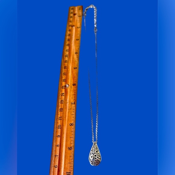 Brighton Telaga teardrop pendant necklace. Silver Plated teardrop design - Picture 4 of 5